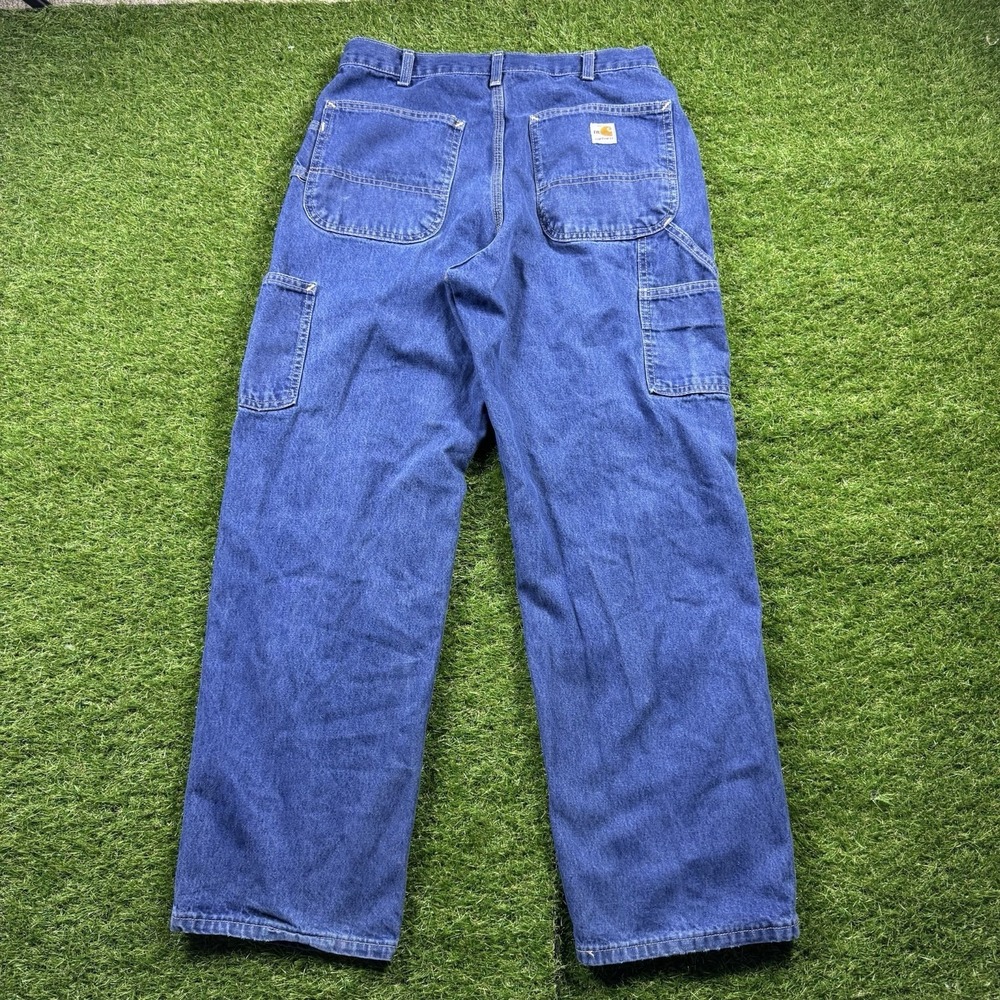 Carhartt FR Flame Resistant Carpenter Jeans Mens 32x30 Blue FRB13 DNM CAT 2 HRC2